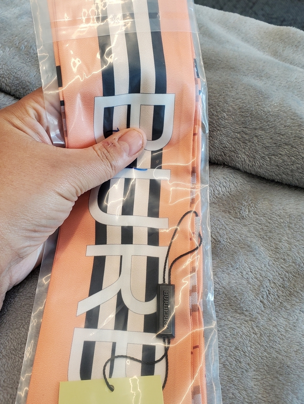 Orange & Black reversible Silk Scarf /Twillie 3in wide, 44 in long
